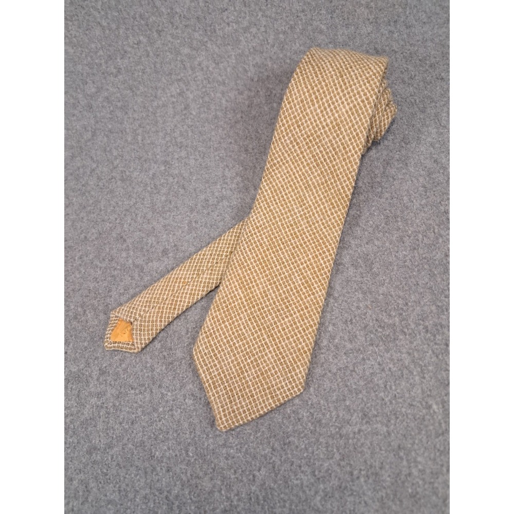 Harris Wool Tie Vintage 100% Scottish Virgin Wool, Gold